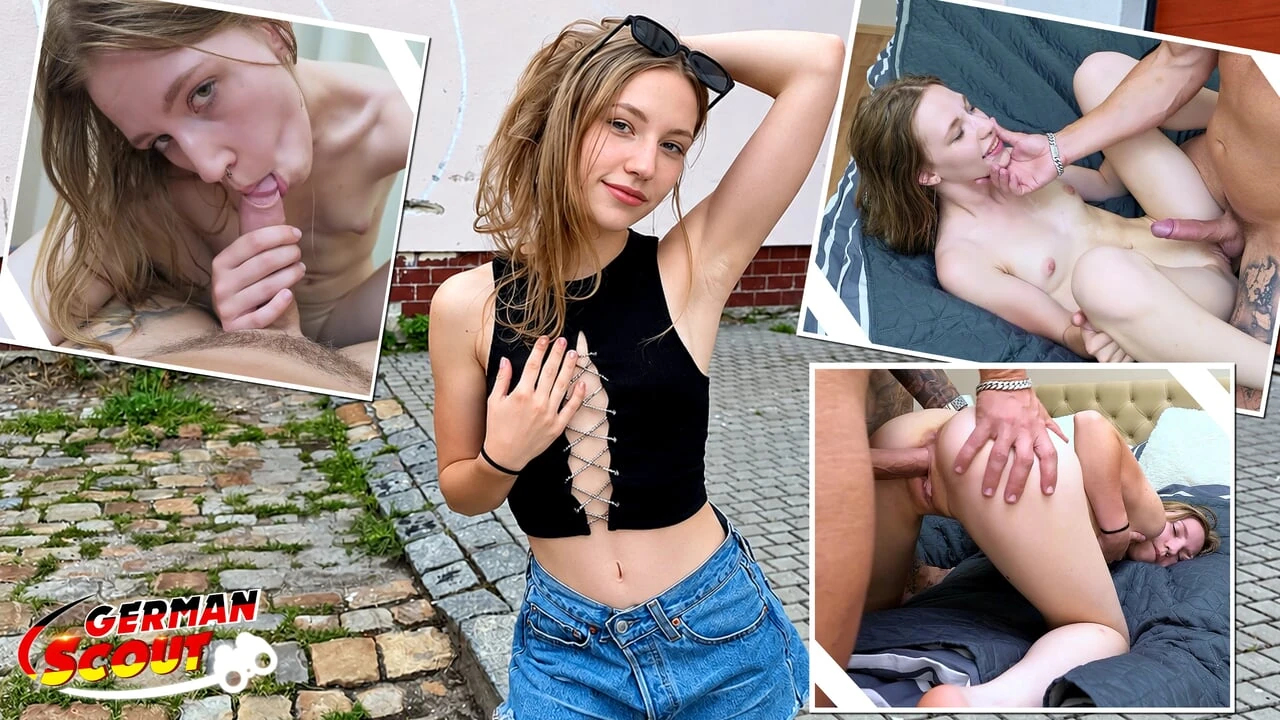 Zayıf ve Küçük Göğüslü Alman Genç Maya Sinn ile Kondomsuz Çekim Sikişi